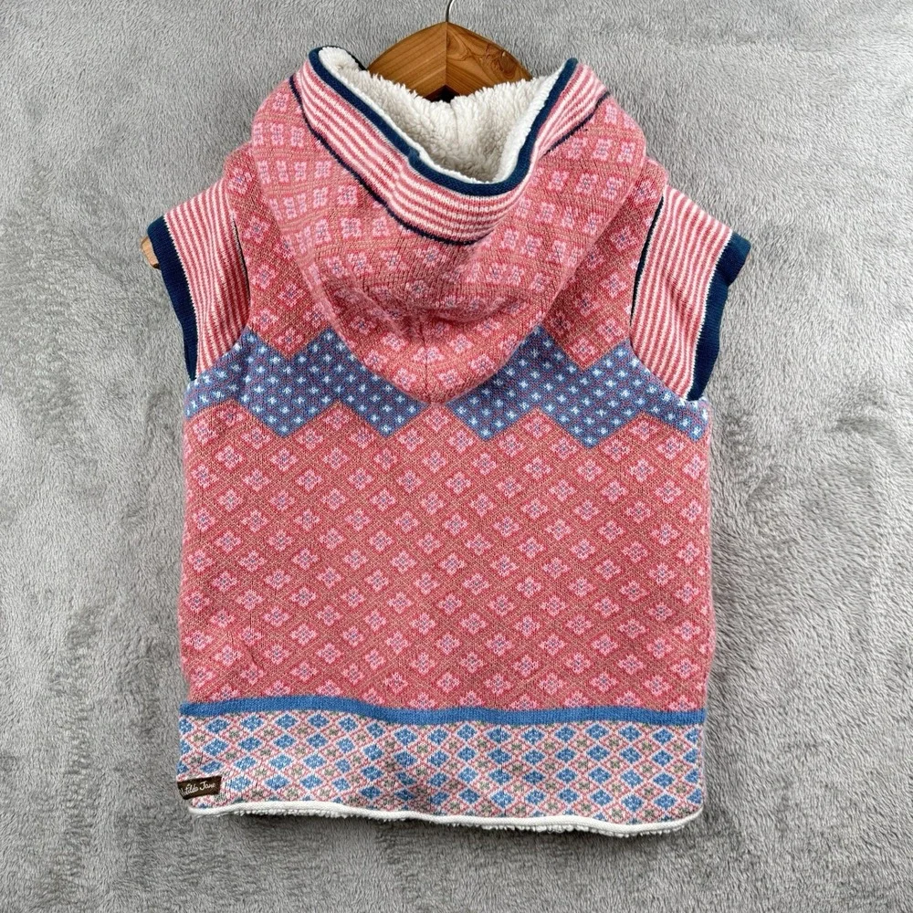 Matilda Jane Warm Hugs Vest Girls 10 Hood Sherpa Lined Cozy‎ Pink Floral Diamond